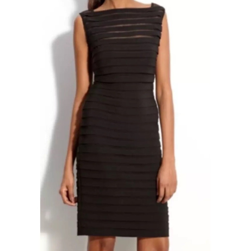 Adrianna Papell Dress 16‎ Navy Blue Stretch Church Wedding Cruise Party